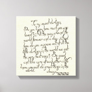 TOILE LETTRE DENRÉES DOUCES PAPIER