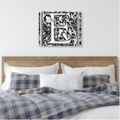 Toile Lettre E Monogramme médiéval Art Nouveau (Insitu(Chambre))