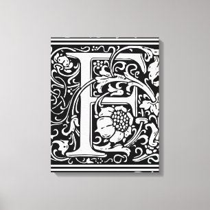 Toile Lettre F Médiévale Monogramme Art Nouveau