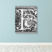 Toile Lettre F Monogramme médiéval Art Nouveau (Insitu (Plancher de Bois))