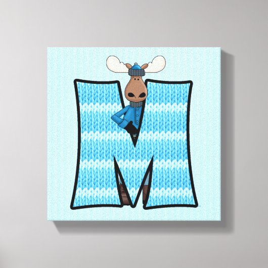 Toile LETTRE GRANDE MOOSE Bleue M (Recto)
