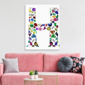 Toile Lettre H Monogramme (Insitu(Salon))