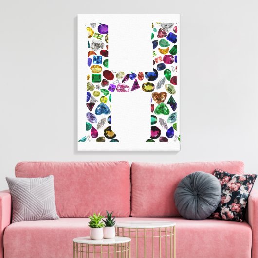 Toile Lettre H Monogramme (Insitu(Salon))
