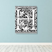 Toile Lettre H Monogramme médiéval Art Nouveau (Insitu (Plancher de Bois))
