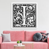 Toile Lettre I Monogramme médiéval Art Nouveau (Insitu(Salon))