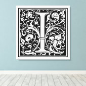 Toile Lettre I Monogramme médiéval Art Nouveau (Insitu (Plancher de Bois))
