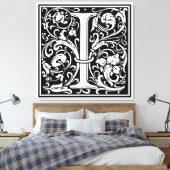 Toile Lettre I Monogramme médiéval Art Nouveau (Insitu(Chambre))