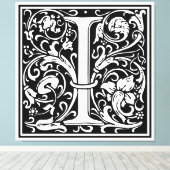 Toile Lettre I Monogramme médiéval Art Nouveau (Insitu (Plancher de Bois))
