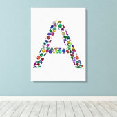 Toile Lettre Initiale A, Monogramme Moderne Design (Insitu (Plancher de Bois))