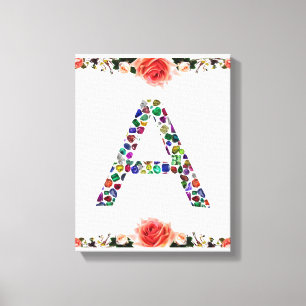 Toile Lettre Initiale A, Monogramme Moderne Design