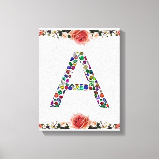 Toile Lettre Initiale A, Monogramme Moderne Design (Recto)