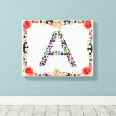 Toile Lettre Initiale A, Monogramme Moderne Design (Insitu (Plancher de Bois))