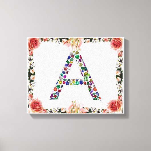 Toile Lettre Initiale A, Monogramme Moderne Design (Recto)