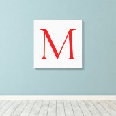 Toile Lettre initiale rouge blanc monogrammé professionn (Insitu (Plancher de Bois))
