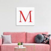 Toile Lettre initiale rouge blanc monogrammé professionn (Insitu(Salon))