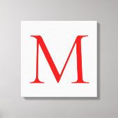 Toile Lettre initiale rouge blanc monogrammed profession (Recto)
