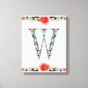 Toile Lettre initiale W