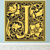 Toile Lettre J Monogramme médiéval Art Nouveau (Insitu (Plancher de Bois))