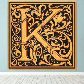 Toile Lettre K Monogramme médiéval Art Nouveau (Insitu (Plancher de Bois))