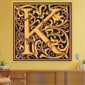 Toile Lettre K Monogramme médiéval Art Nouveau (Insitu(Salon))