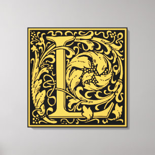 Toile Lettre L Monogramme Art Nouveau Médiéval