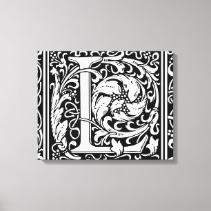 Toile Lettre L Monogramme Art Nouveau Médiéval