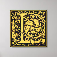 Lettre L Monogramme médiéval Art Nouveau