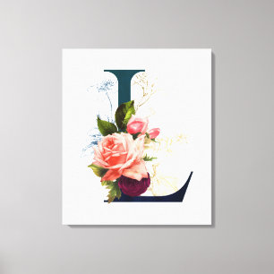 Toile LETTRE MONOGRAPHIQUE Florale FLASTIQUE L