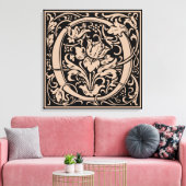 Toile Lettre O Monogramme Médiéval Art Nouveau (Insitu(Salon))