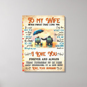 Toile Lettre personnalisée à ma femme Amour de mon mari 