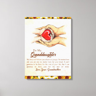 Toile Lettre personnalisée à ma petite-fille,
