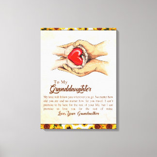Toile Lettre personnalisée à ma petite-fille,