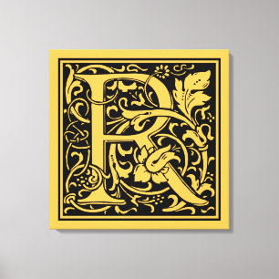 Toile Lettre R Monogramme Art Nouveau Médiéval