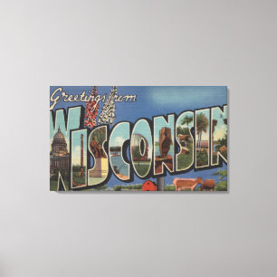 Toile Lettre ScenesWisconsin de WisconsinLarge