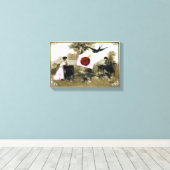 TOILE LETTRE VALENTINE ROMANTIQUE, SCEAU DE CIRE ROUGE (Insitu (Plancher de Bois))