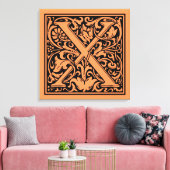 Toile Lettre X Monogramme médiéval Art Nouveau (Insitu(Salon))