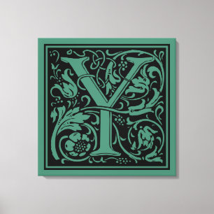 Toile Lettre Y Monogramme Art Nouveau Médiéval