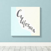 Toile Lettres de pinceau californienne avec carte Silhou (Insitu (Plancher de Bois))