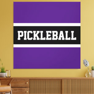 Toile Lettres de sport noir violet gras PICKLEBALL Texte