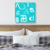 Toile Lettres décoratives sur Arrière - plan bleu (Insitu(Chambre))