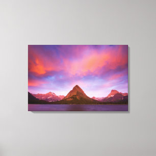 Toile Lever de soleil au glacier