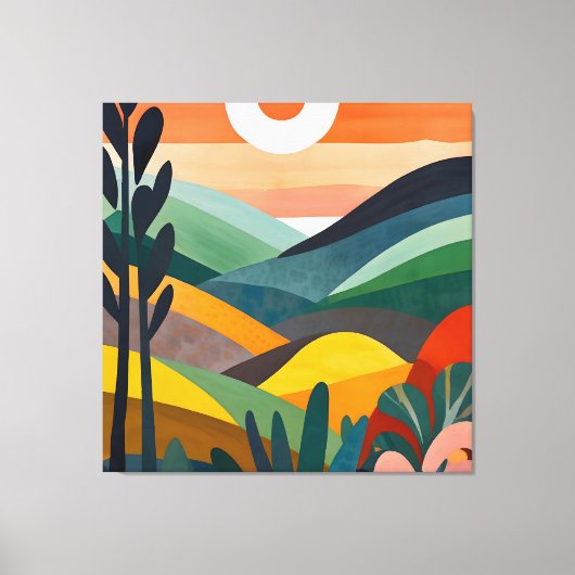 Toile Lever De Soleil Sur Les Collines Rollantes (Recto)