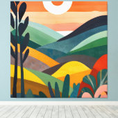 Toile Lever De Soleil Sur Les Collines Rollantes (Insitu (Plancher de Bois))