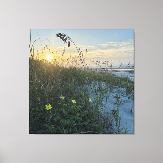 Toile Lever de soleil sur les dunes de la plage (Recto)