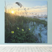 Toile Lever de soleil sur les dunes de la plage (Insitu (Plancher de Bois))