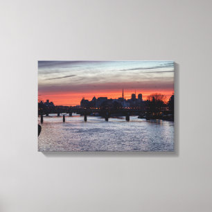 Toile Lever de soleil sur l'Ile de la Cité et Notre Dame