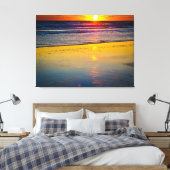 Toile Lever de soleil sur l'océan & Reflet sur la plage (Insitu(Chambre))