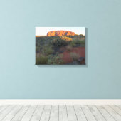 Toile Lever de soleil sur Uluru et flore du désert (Insitu (Plancher de Bois))
