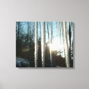 Toile Lever du soleil à travers Icicles hiver Photograph