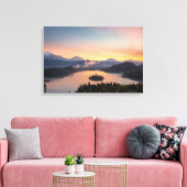 Toile Lever du soleil au-dessus du lac Bled (Insitu(Salon))
